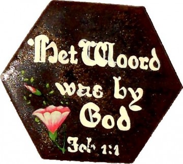 Handbeschilderd tegeltje met tekst