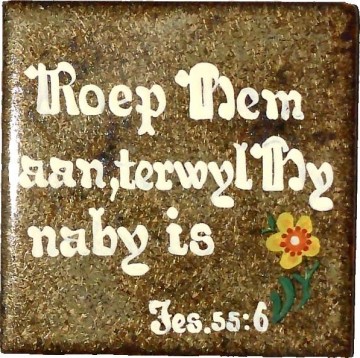 Handbeschilderd tegeltje met tekst