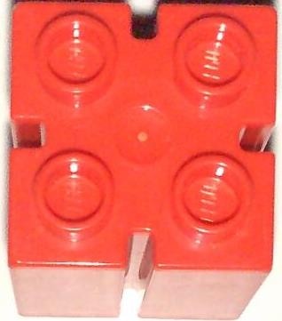 Lego Duplo - blok 4 nops hoog rood met inkepingen